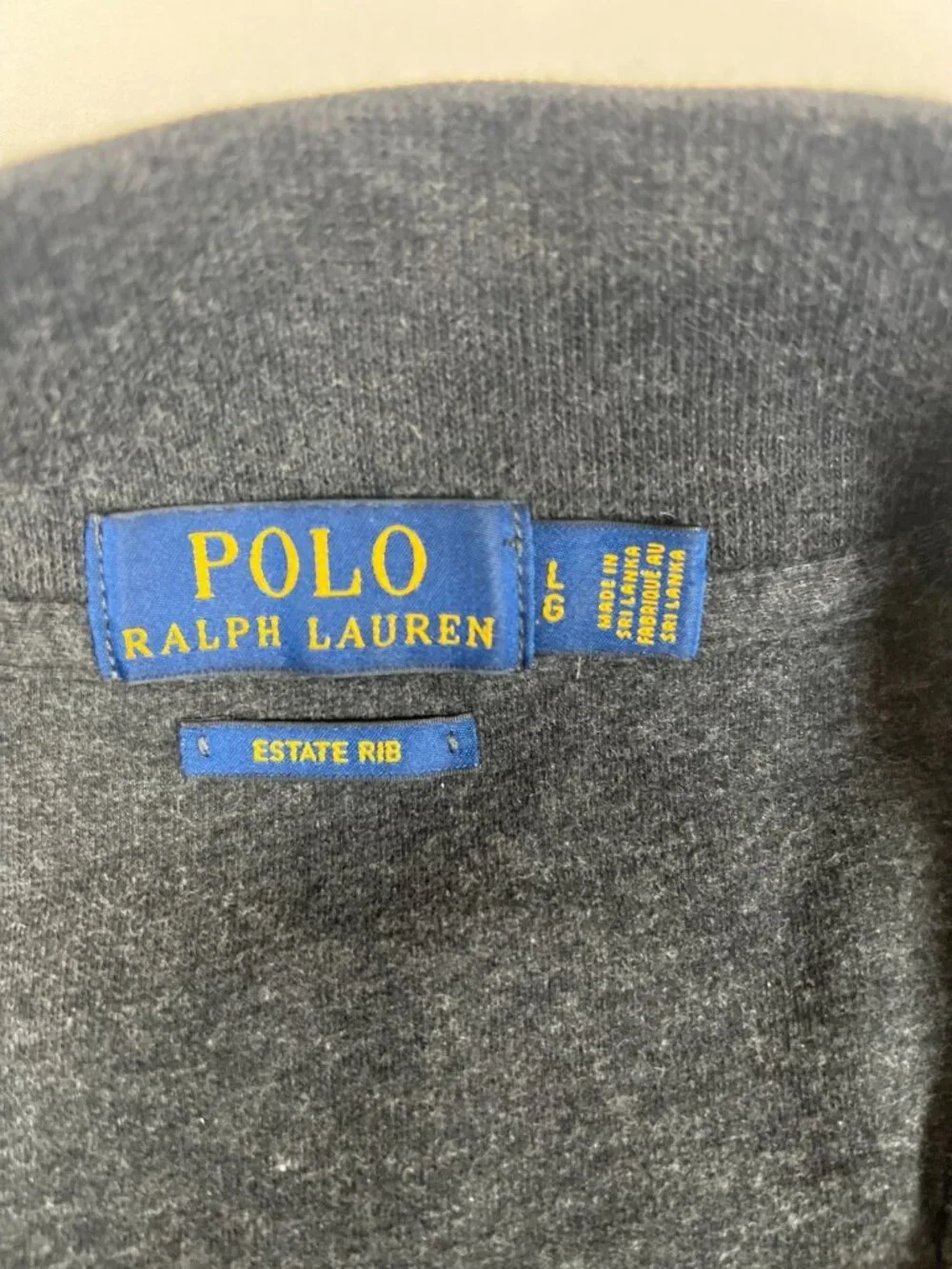 Polo Ralph Lauren Men Size L Estate Rib Half Zip Pullover Black Cotton Sweater - Picture 3 of 12